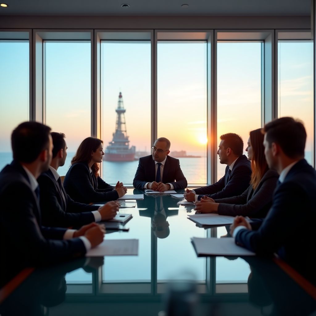 Reunión del equipo directivo con inversores