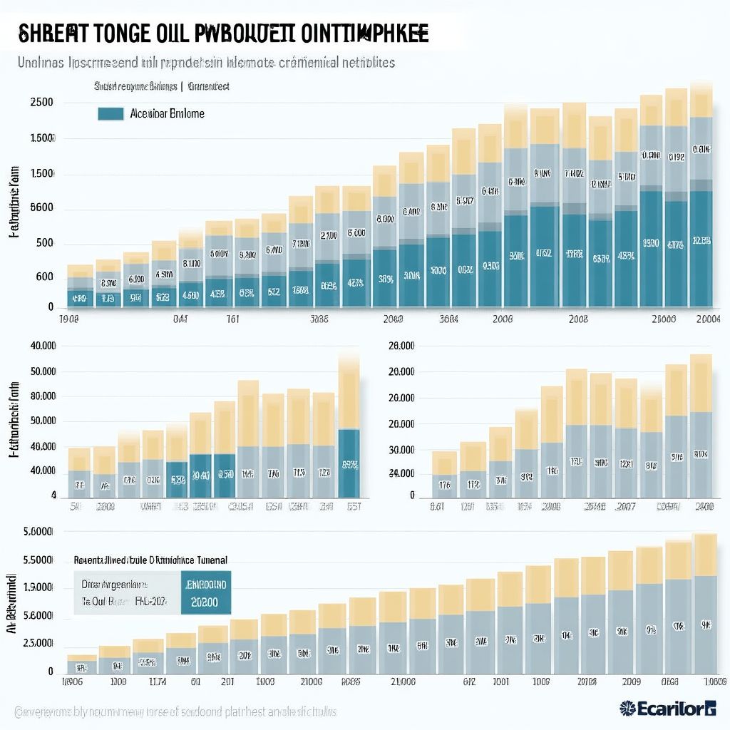 Gráfico de producción de petróleo en Argentina